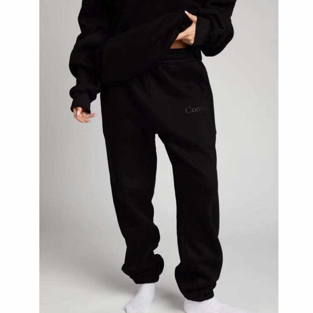 Comfrt Minimalist Sweatpants Large Black Cotton Blend Oversized Joggers Unisex - Picture 6 of 9